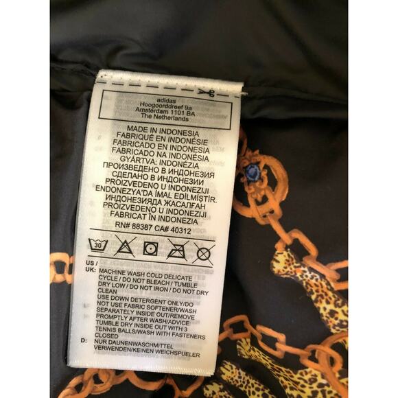 adidas Women's GS Down Fill Puffer Jacket Leopard Chain GD2502 Size L $280 - Picture 6 of 12